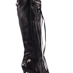Black Knee-High Leather Boots